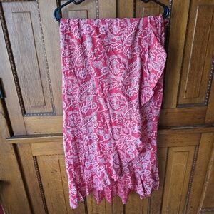 Universal Thread Red and White Patterned Skirt
